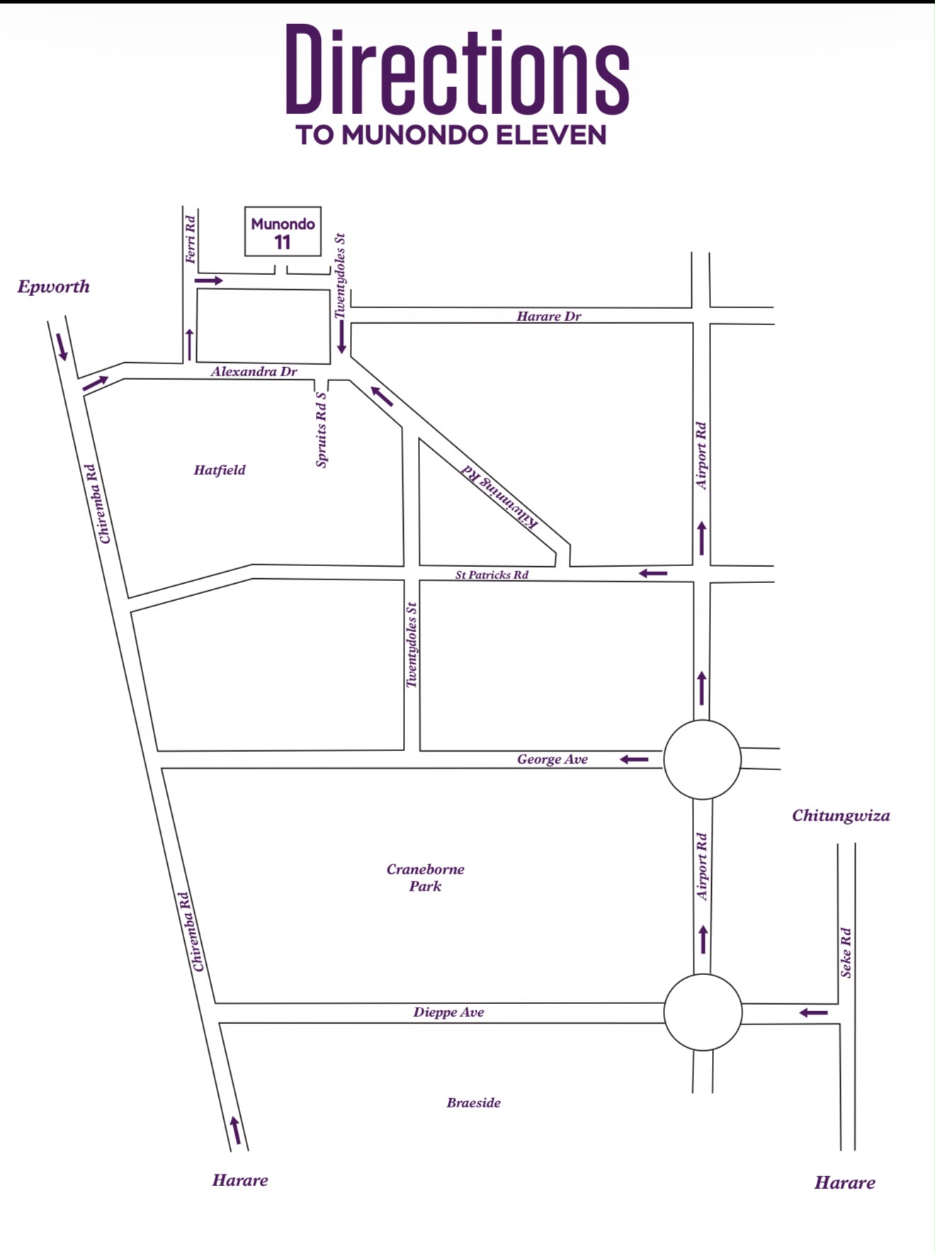 Directions to Munondo Eleven